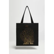 Marisse Black Printed Shopper Bag