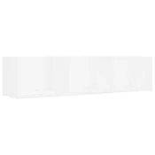 Zidna polica za CD-ove bijela 75 x 18 x 18 cm konstruirano drvo