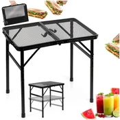 shumee Zložljiva kamping miza, raztegljiva kamping miza, vrtna miza, 2 v 1, 60x40 cm