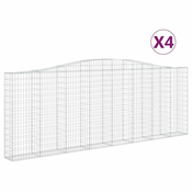 Vidaxl Obokane gabion košare 4 kosi 400x30x140/160 cm pocinkano železo