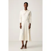 MICHAEL Michael Kors Pletena obleka MT683J3BFD Kremna Slim Fit
