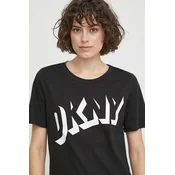 Bombažna kratka majica Dkny ženski, črna barva