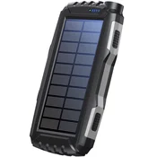 UNBRANDED PowerBank 20.000 mAh sončna celica črna