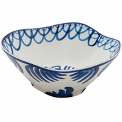 Servirna skleda DIESEL CLASSICS ON ACID PAJARO, 18 cm, bela/modra, porcelan, Seletti