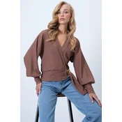 Trend Alacati Stili Ženska bluza Alc-X14505, Braon