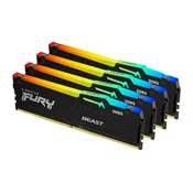 DDR5 128GB 5200MHz CL40 KIT (4x32GB) Kingston RGB Fury Beast XMP3.0 1,25V črna (KF552C40BBAK4-128)