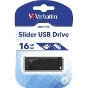 Verbatim 16GB 2.0 DRIVE 16GB/SLIDER/BLACK USB Flesh Memorija ( UFV98696/Z )