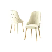 Hanah Home set trpezarijskih stolica Krax 6 kom, krem tkanina Babyface, zlatne metalne noge