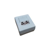 Vtičnica Cat6 2xRJ45 nadometna bela STP