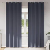 Zavjese za blackout s prstenovima 2 pcs Antracit 245 x 140 cm
