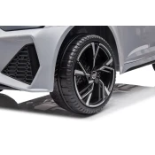 RIRICAR električni avto Audi RS6 (12V, usnjen sedež, 2.4GHz daljinski upravljalnik, USB vhod, LED luči, 12V baterija, mehka EVA platišča, 2 X MOTOR), srebrni