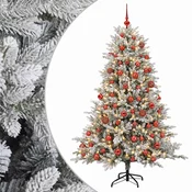 Vidaxl Umetna božična jelka z bučko 240 cm 300 LED Toplo bela