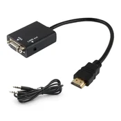 HDMI adapter VGA Audio, Crni