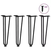 Vidaxl vidaXL Noge za mizo z lasnicami, 4 kosi, črne, 42 cm, masivno jeklo