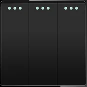 ELEKTRO SMART DESIGN LINE mehanicki modul za trostruki prekidac s fluorescentnom indikacijom, crni DL-86-3G1W-BK