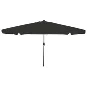 Vrtni suncobran S LED lampica Crna 395 x 395 x 245 cm Poliester