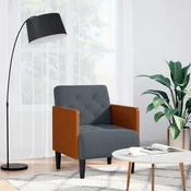 Sofa s naslonima za ruke tamno siva 55 cm baršunasta