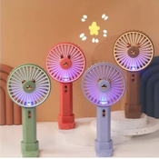 Prenosni namizni USB ventilator z lučko - Zelena