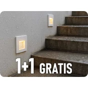 V-TAC Zunanja LED vgradna stopniščna svetilka, 3W, 180lm, 3000K, vodotesna, 1+1 gratis!