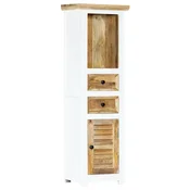 Vidaxl Visoka omarica bela in rjava 40x30x128 cm trden mangov les