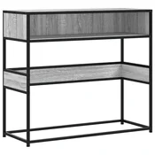 Vidaxl Konzolna mizica siva sonoma 90x35x80 cm inženirski les