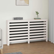 Vidaxl Pokrov za radiator bela 153x19x84 cm trdna borovina