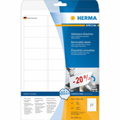 Herma Herma 4347 Etikete 63.5 x 29.6 mm Papir Bijela 675 ST Ponovno ljepljenje Univerzalne naljepnice Tinta, Laser, Kopija