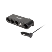 slomart Razdelilnik avto vžigalnika x4 s kablom in USB, Peiying