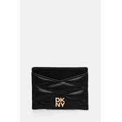 Usnjen etui za kartice Dkny črna barva, R43ZKG77