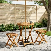 Preklopni vrtni stol Prirodna O60 x 75 cm Cvrsto drvo akacije