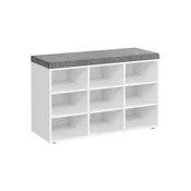 Songmics Čevljalna klop 9 predelkov 303x785x48 cm bela
