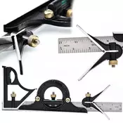 OEM Kombinirani Kotomer 0–180° – Kovinski, Nonius, Lupa, Libela, Linij 300 mm | za Precizne Meritve