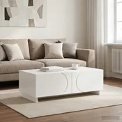 Vidaxl Klubska miza Bela visok sijaj 102 x 50,5 x 35 cm