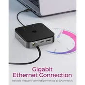 USB HUB ICY BOX IB-DK408-C41 1xDP 1xHDMI 1xLAN 3xUSB-A1xaudio PD support