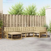 Set vanjskih sofa s jastukom 6 pcs Bijela i bež