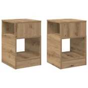 Vidaxl Stranska miza 2 szt. Umetni hrast 30,5 x 30 x 45 cm