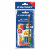 Olovke u boji Staedtler Noris Colour 185 - 12 boja, s grafitnom olovkom i gumicom