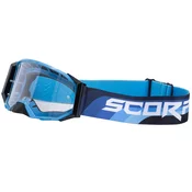 Motocross naocale Scorpion E24 plavo-crne s prozirnim pleksiglasom