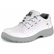 CXS Delovni čevlji LINDEN O1 ESD, perforirani, belo-sivi