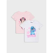 Sinsay - Pamucne majice sa printom 2 kom Minnie and Stitch - belo