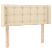 Vidaxl Vzglavje z ušesi krem 93x16x78/88 cm blago