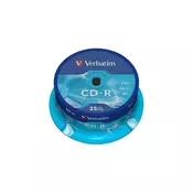 VERBATIM CD-R 52X 700MB 25-CAKE (0023942434320)