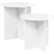 vidaXL Komplet stranskih mizic s shranjevanjem 2 pcs Bela visok sijaj