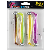 Fox Rage Zander Pro Shad Loaded Mixed UV colour pack 12cm 12g 4/0 jig head x 4