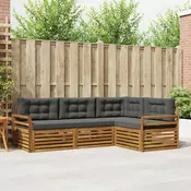 Set vanjskih sofa s jastukom 4 pcs Prirodna i antracit