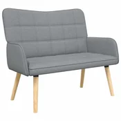 Vidaxl Kavč za 2 osebi Svetlo siva 115 x 61 x 87 cm Blago