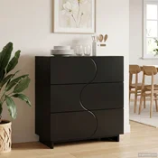 vidaXL Komoda Črna 70 x 38 x 75 cm Konstruiran les