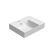 Gsi KUBE X Premium Keramično Umyvadlo 60x47cm z Desno Odlagalno Površino, Bela ExtraGlaze