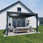 Bioklimatska pergola Antares Stenska, 3 x 4, Antracit, Ročni