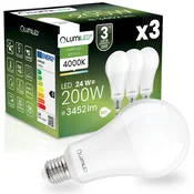 LUMILED 3x LED žarnica E27 A95 24W = 200W 3452lm 4000K nevtralna 260°